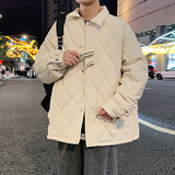 冬季外套男C菱形格子羽绒棉服加厚保暖棉衣冲锋衣男88091-特P80，男装棉衣，电商A005A