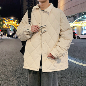 冬季外套男C菱形格子羽绒棉服加厚保暖棉衣冲锋衣男88091-特P80图片