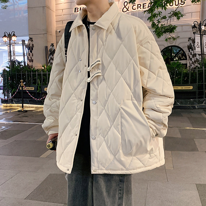 冬季外套男C菱形格子羽绒棉服加厚保暖棉衣冲锋衣男88091-特P80图片