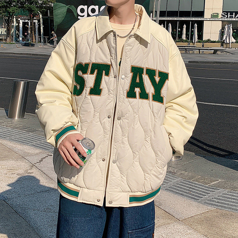 港风D美式复古菱格棉服男棒球服棉衣A005A-MN8718P105控138,男装棉衣,电商A005A
