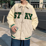 港风D美式复古菱格棉服男棒球服棉衣A005A-MN8718P105控138，男装棉衣，电商A005A