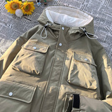 毛毯平铺D户外棉服男工装多口袋冲锋棉衣男A005A-MN8860P135控168，男装棉衣，电商A005A