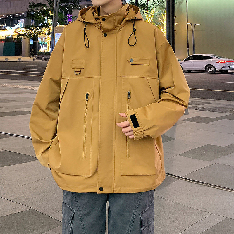 港风D工装大口袋冲锋衣防风登山服连帽外套A005A-JN8915-P108图片