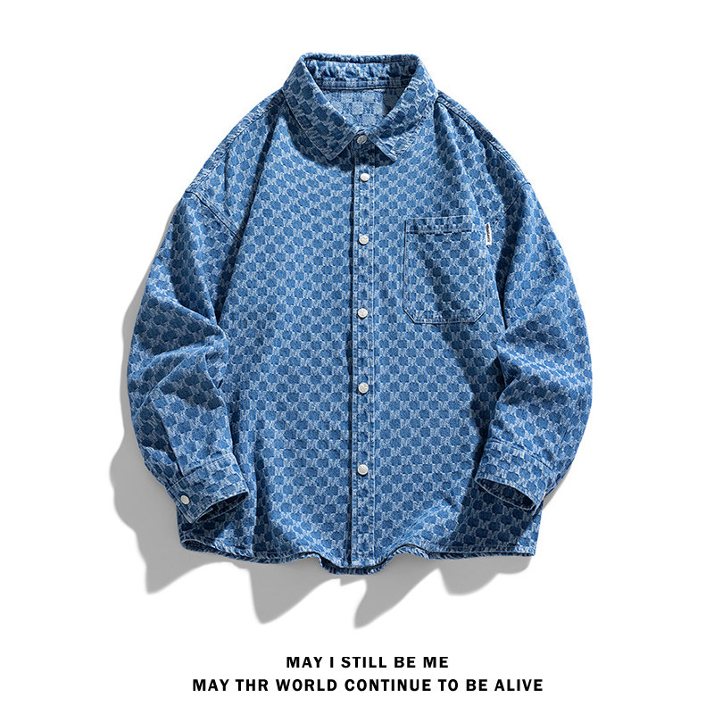 得物白底A工装大口袋立体剪裁衬衫夹克牛仔潮流外套男86078-P88图片