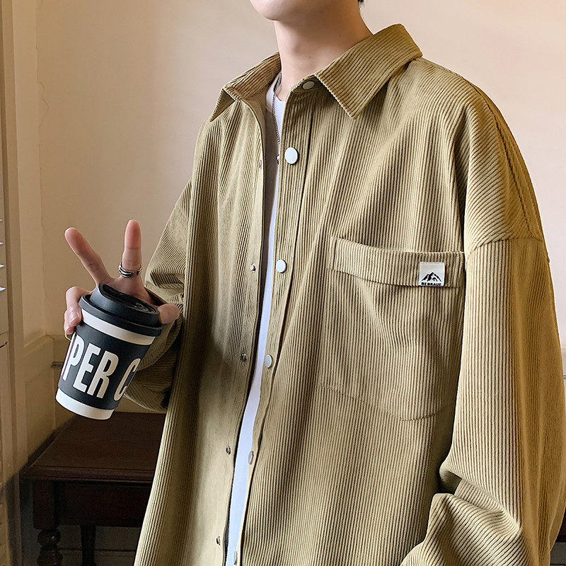 港风D工装多口袋立体剪裁衬衫夹克灯芯绒男86037-特P58,男装衬衫,电商A005A