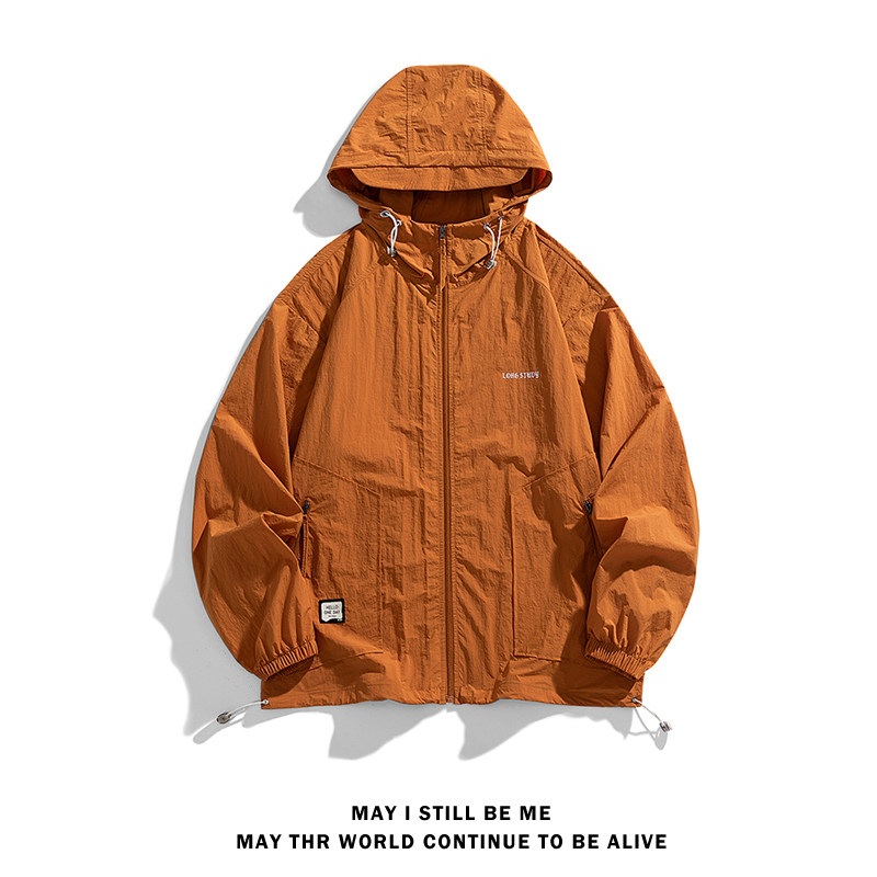 白底D户外冲锋衣男工装连帽外套薄款防水登山服防晒衣服86013-P68图片