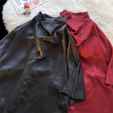 C堆堆领提花暗花小众设计山水树枝冰丝t恤T37-P65控88，商品下架区，电商A005A