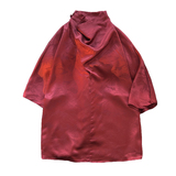 C堆堆领提花暗花小众设计山水树枝冰丝t恤T37-P65控88，商品下架区，电商A005A