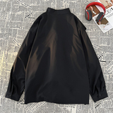 风A纽扣复古半高领衬衫极简拼接围布新中式上衣T16-P65控88，男装T恤，电商A005A