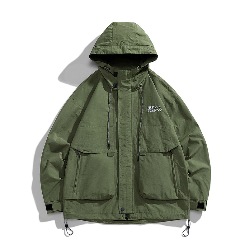 日系港风B工装大口袋冲锋衣连帽仿风登山服夹克外套JN8918-P100,男装夹克,电商A005A
