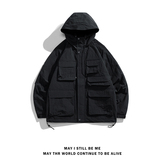 白底A工装大口袋设计连帽户外冲锋衣夹克登山服外套JN8917-P110，男装夹克，电商A005A