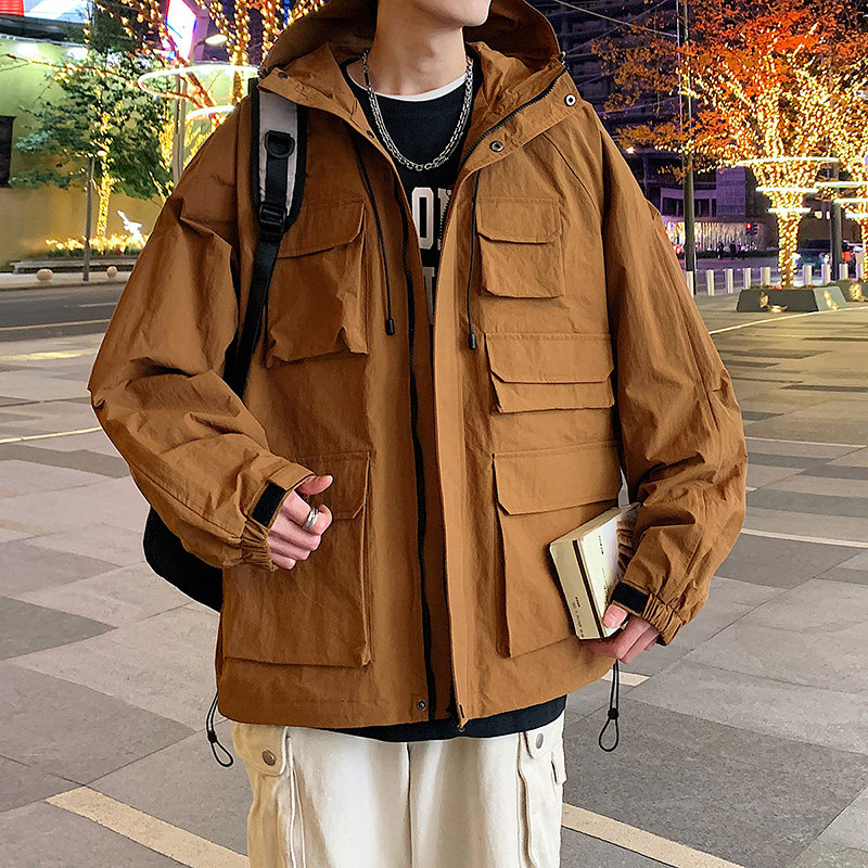 港风A工装大口袋设计连帽户外冲锋衣夹克登山服外套JN8917-P110,男装夹克,电商A005A