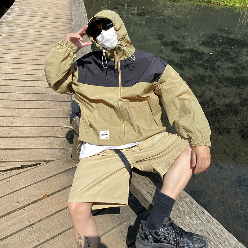 港风M夏季冲锋衣薄款防晒服骑车户外透气冰丝防晒衣服86012-P68,男装夹克,电商A005A