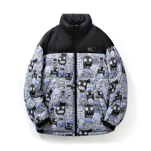 得物白底A趣味卡通印花拼接羽绒棉服棉衣A005A-M8065P108控138图片