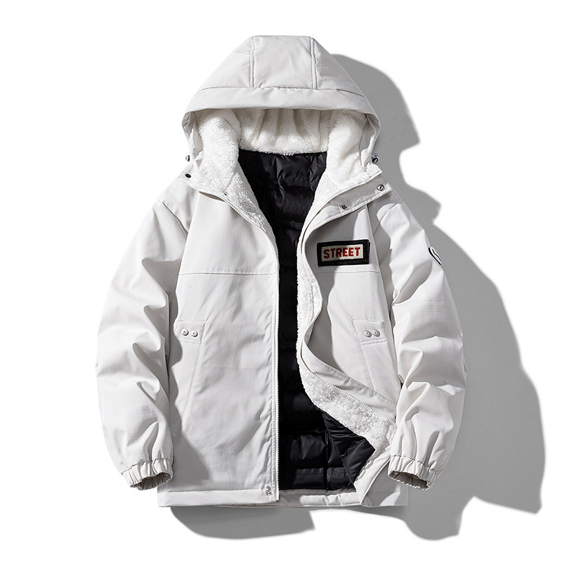轻熟风直播B连帽羊羔毛冲锋衣羽绒棉服棉衣A005A-MN8857P125控158,男装棉衣,电商A005A