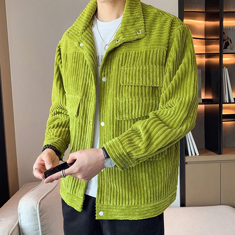 轻熟风C灯芯绒工装多口袋外套棒球服夹克A005A-JN8737P75控98图片