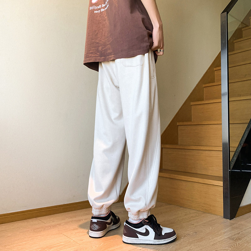 港风A宽松重磅麂皮绒束脚裤痞帅男81065-P68,男装休闲裤,电商A005A