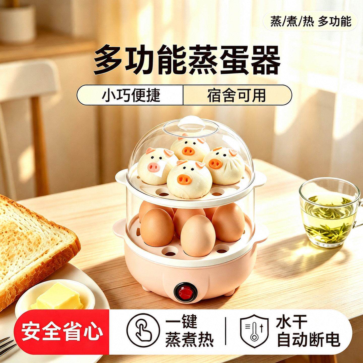 蒸蛋器煮鸡蛋神器家用多功能迷你小型2026新款蒸煮一体自动断电