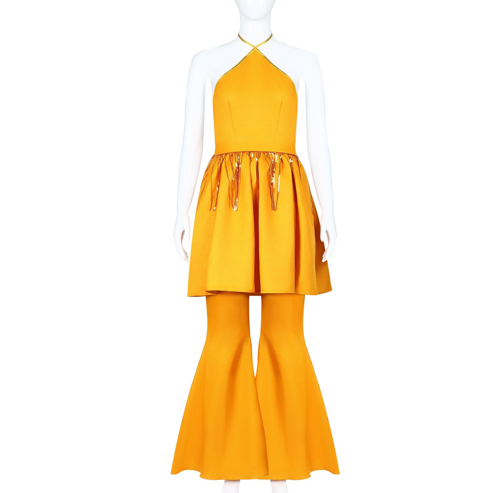 万圣节小丑2cos服装莉奎左尔黄色Lee Quinze cosplay角色表演服