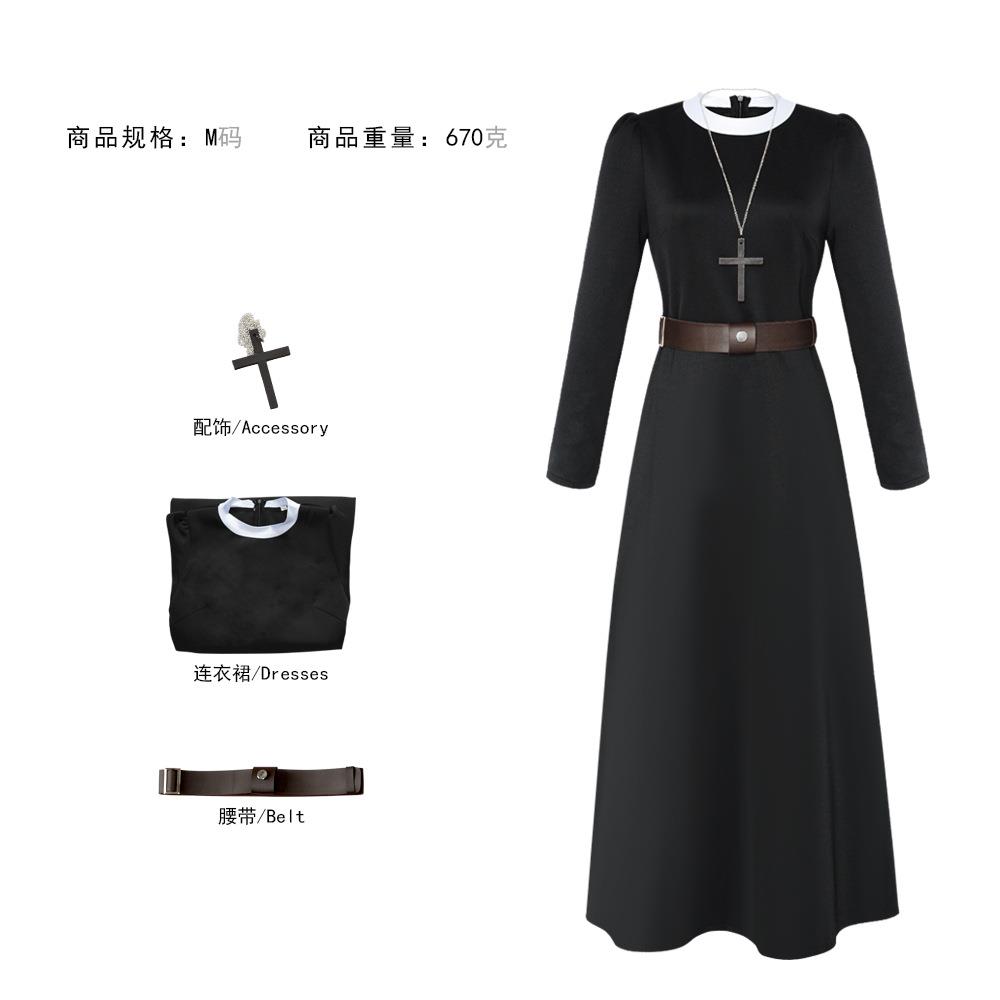 万圣节cos服 电影招魂2修女服 恶魔修女cosplay角色扮演 工厂现货