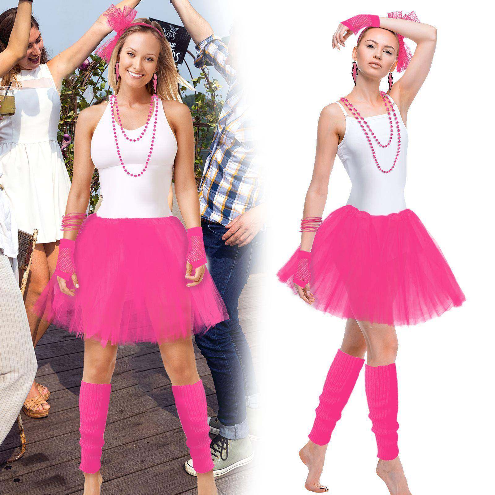 980s霓虹家庭派对女士服饰渔网手套发箍兔兔裙彩色项链手链腰包,模玩/动漫/周边/娃圈三坑/桌游,聚会装饰套装,淘宝优惠券,粉丝福利购,淘宝优惠卷