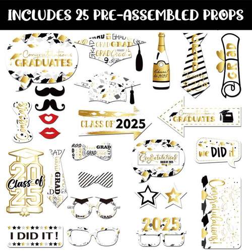 跨境新毕业季主题装饰纸质相框手持拍照道具典礼聚会派对聚会用品