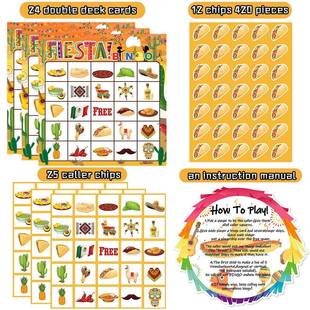 家庭聚会派对用品 game桌游卡片益智卡牌套装 跨境墨西哥装 饰bingo