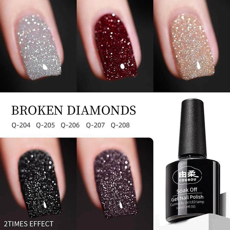 显白爆闪深棕色秋冬美甲指甲油胶