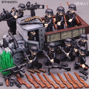 积木二战沙俄德军美军卡车装 益智玩具 甲车坦克MOC第三方儿童拼装