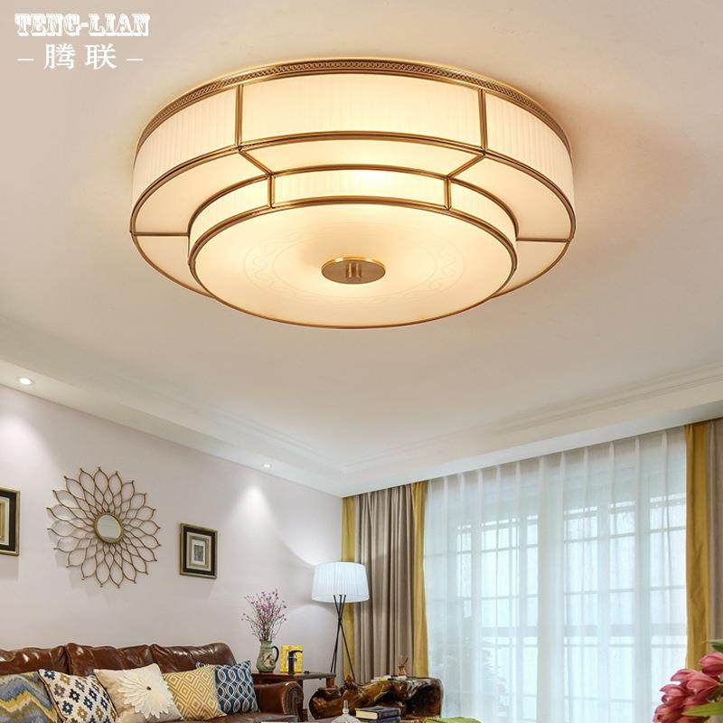 中式简约客厅吸顶灯全铜卧室书房间大气吸顶灯别墅过道书房灯具,家装灯饰光源,客厅吸顶灯,淘宝优惠券,粉丝福利购,淘宝优惠卷