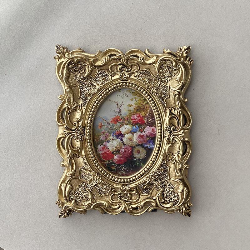 欧式复古树脂相框画框长方形相框创意镂空摆台婚庆雕花复古摆件
