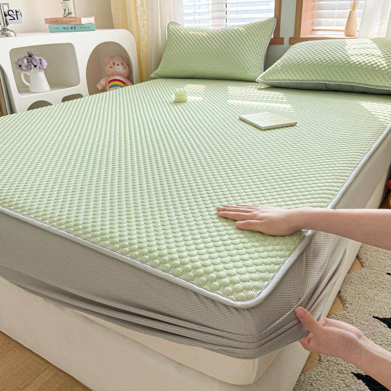 a类冰豆豆凉席床笠家用可机洗冰丝席三件套夏季折叠软席单人席子,床上用品,冰丝席,淘宝优惠券,粉丝福利购,淘宝优惠卷