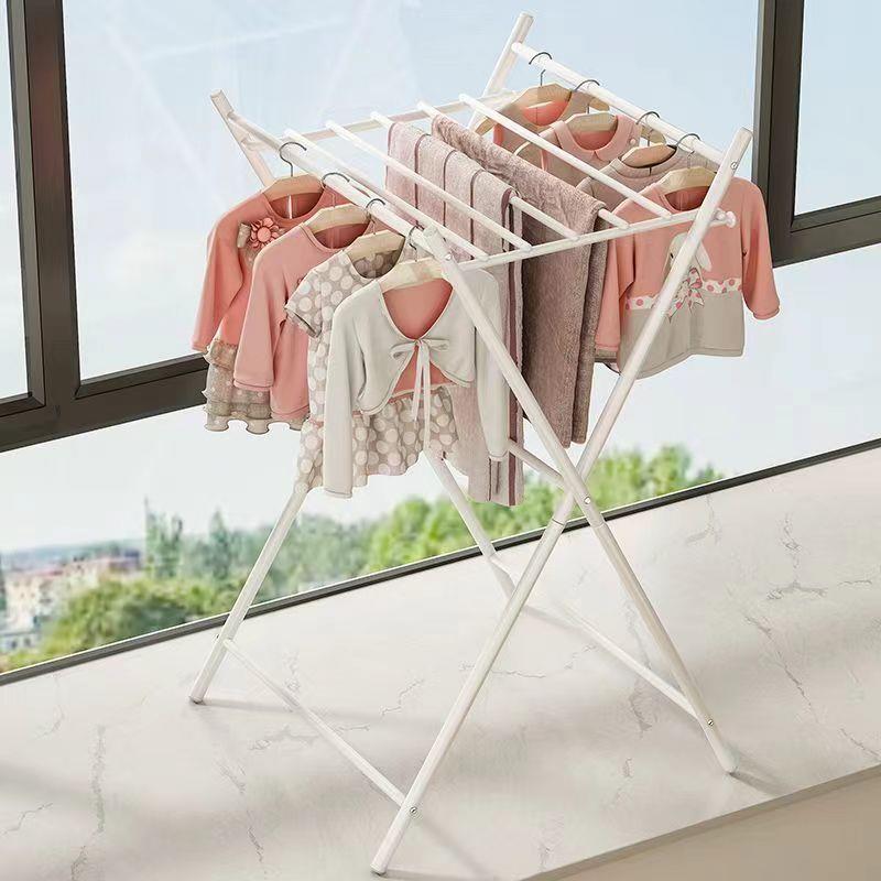 晾衣架落地可折叠家用阳台伸缩挂衣架晒被子神器飘窗晾衣架