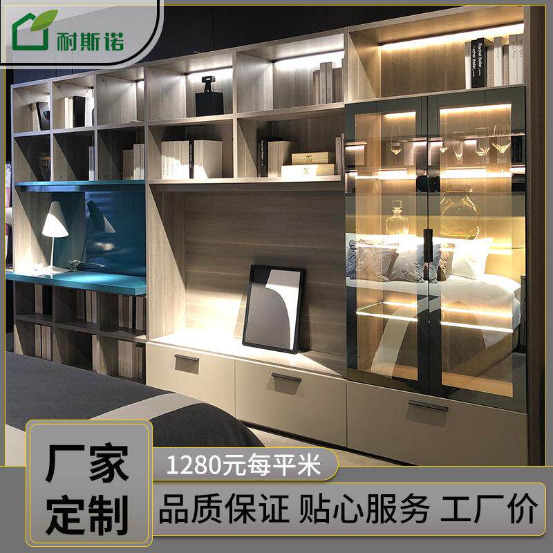 北京厂家全屋定 制欧式现代简约背景墙柜实木门板电视墙柜