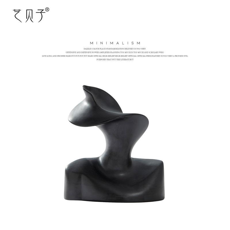 艺贝子现代极简抽象艺术人像工艺品书房书柜摆件意式样板间软装饰