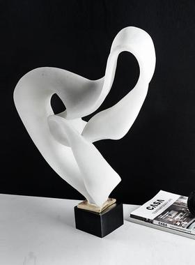 北欧树脂飘带样板房售楼处卧室书房客厅餐厅电视柜餐厅饰品摆件