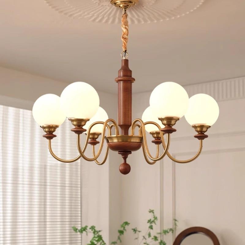 客厅吊灯美式简约中古风格餐厅大厅主吊灯法式复古南洋风卧室灯具