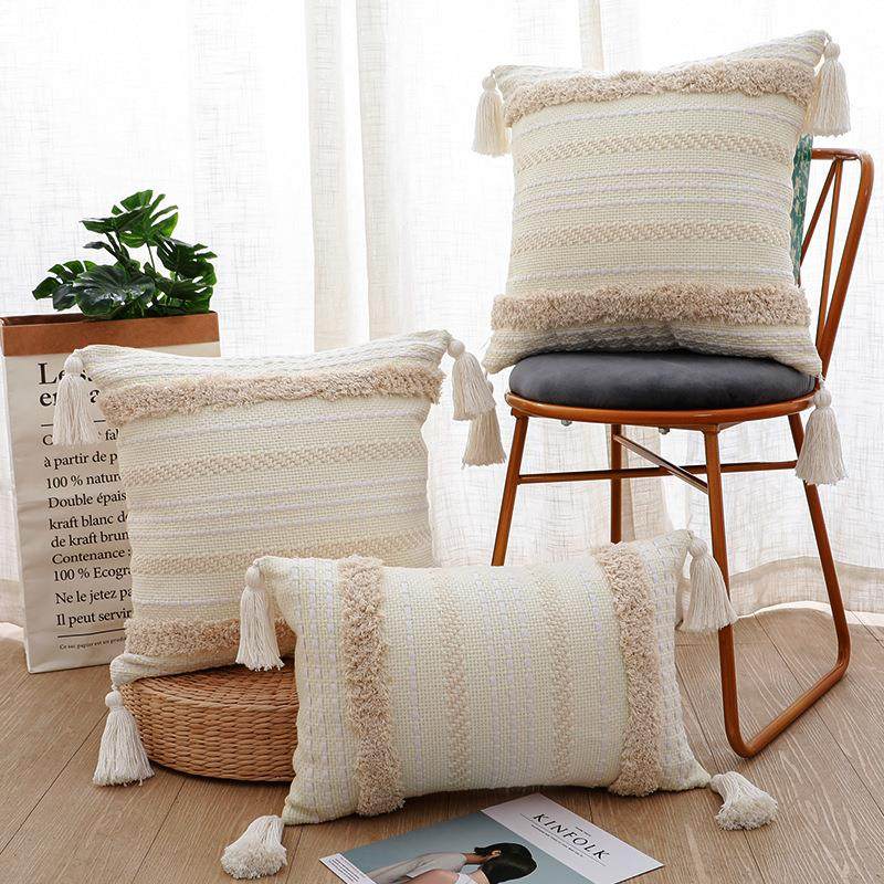 波西米亚摩洛哥簇绒编织腰枕靠垫沙发靠枕 卧室含芯抱枕套,居家布艺,抱枕被,淘宝优惠券,粉丝福利购,淘宝优惠卷