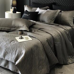 夏季冰丝夏被四件套凉感丝空调被夏凉被三件套男可机洗轻奢高级感