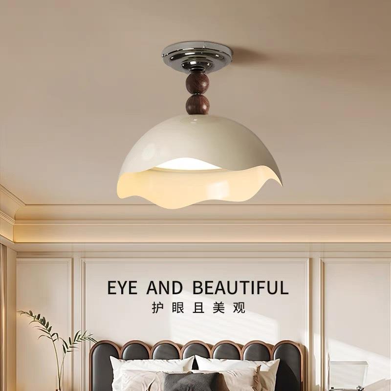 法式奶油风蛋壳主卧室吸顶灯女孩房间客厅吊灯具护眼现代简约大气