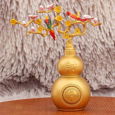 喜上眉梢葫芦转转摇钱树时来运转家居招财装饰品金属工艺品摆件