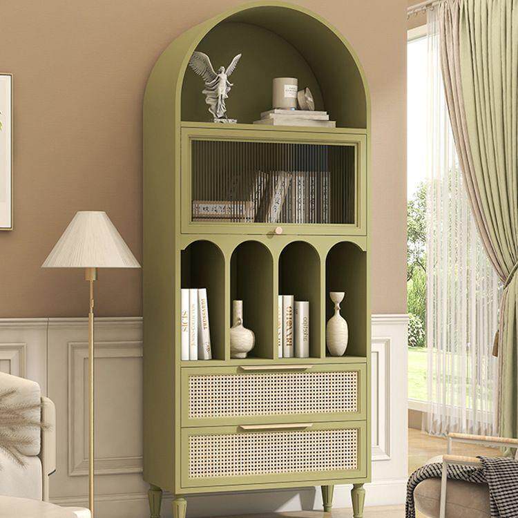 全实木轻奢实木雕花做旧复古全实木白色儿童书柜美式乡村定制家具