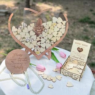 创意结婚婚礼签到板 宾客留言簿-签到台透明相框毕业签名板册纪念