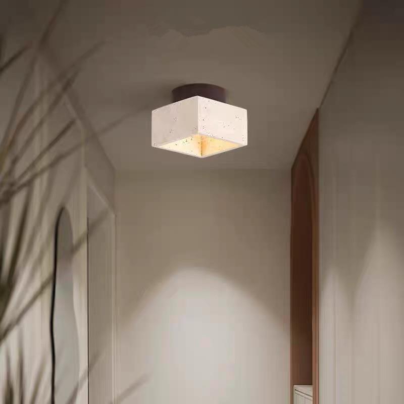 黄洞石侘寂风吸顶灯设计师客厅卧室走廊过道中式复古玄关入户灯饰