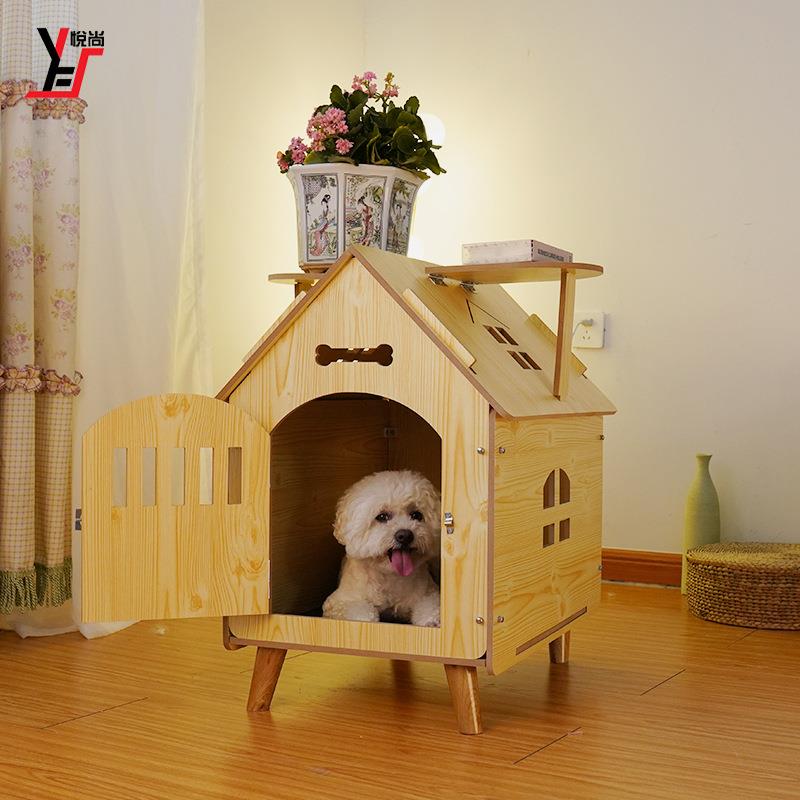 狗屋房子户外木狗窝木质犬舍护栏室内四季通用宠物笼狗笼