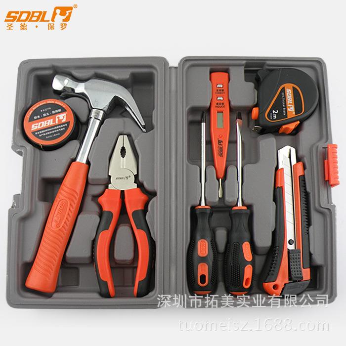 圣德保罗 9件套手动工具组合包 工具箱 家用五金SD-007-C