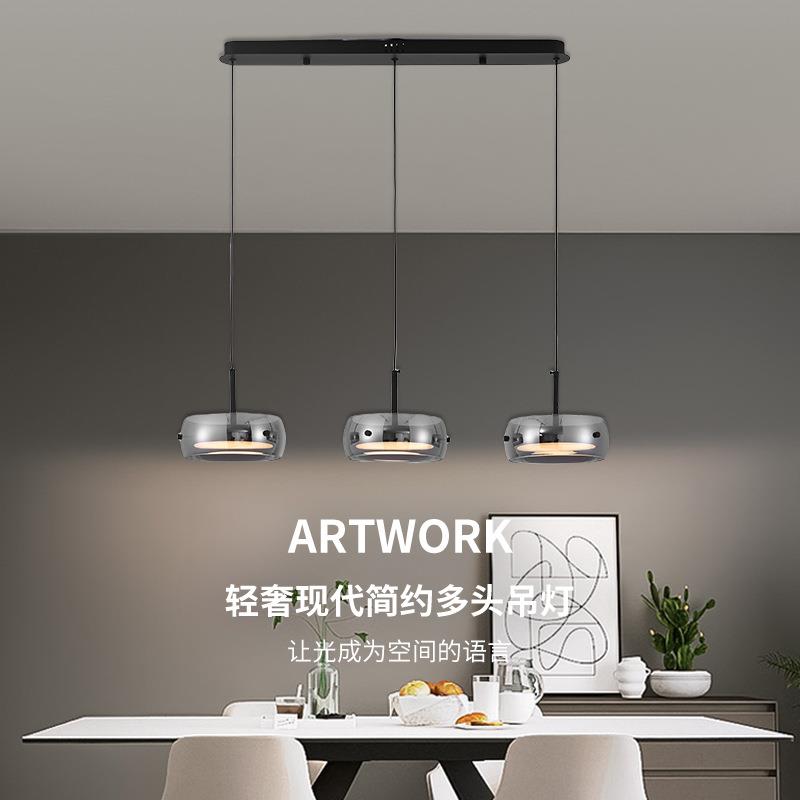 餐厅吊灯极简现代简约高级轻奢意式玻璃三头吧台餐桌灯具饭厅新款