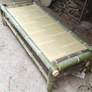 复古老式 手工制作竹子床午休床凉床单人床双人床楠竹家具名宿简易