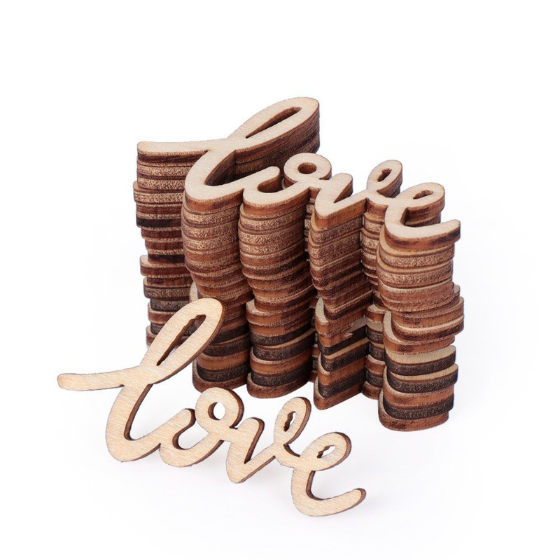 木质LOVE甜品台装饰小插件纸杯蛋糕卡片婚庆甜品装扮