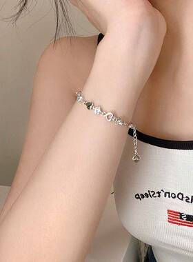 女生ins小众镂空心形手链